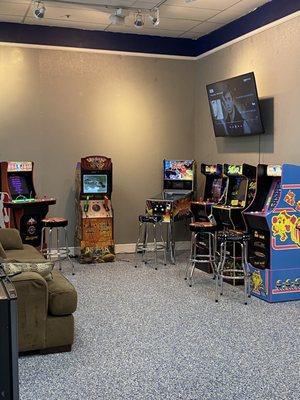 An arcade area for the kids to play while you shop