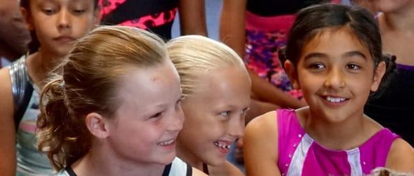 Happy gymnasts