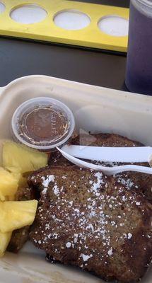 Banana bread French toast & berry smoothie