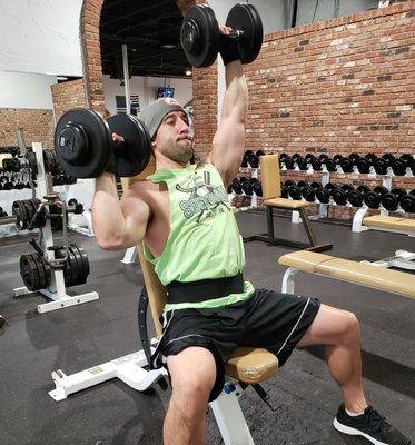 Jeff H.  delt lateral shoulder raise, focusing on delts.