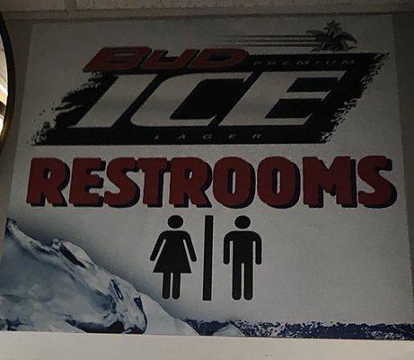 Bud Ice restrooms look like regular restrooms.