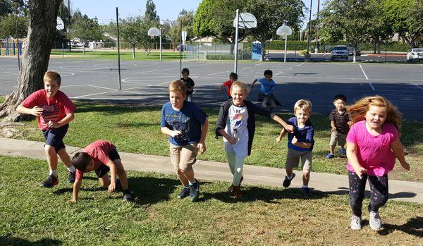 Here are some of our Robotics Engineers enjoying a quick game of "Potential - Kinetic," before completing their Millennium Starships.