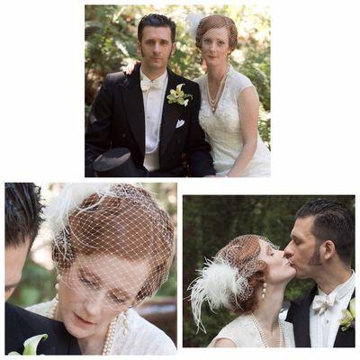 1930's bridal hair inspired styling and makeup.