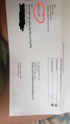 This is the first EVER letter I received from them,  dated the day they called screaming and demanding I pay them..