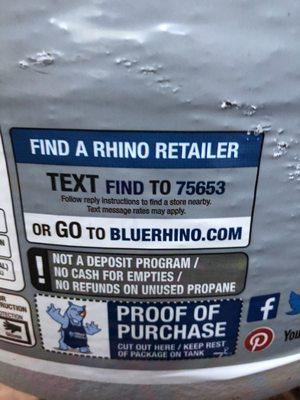 Propane gas tanks available here, and elsewhere with this text