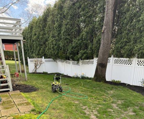 Vinyl fence that I pressure washed