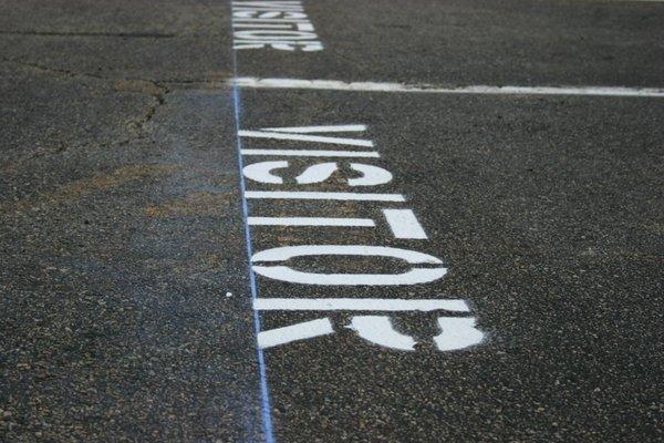 Lot Marking Stenciling for Dr's Office.