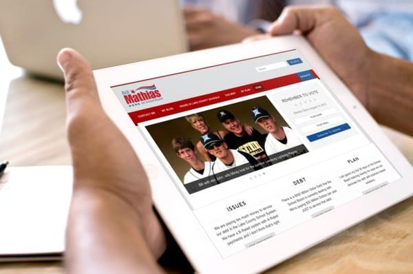 Website Design for Bill Mathias School Board Campaign by Chess Club Media