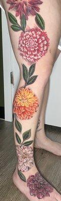 Healing Dahlia with leaves