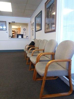 Some of the chairs in waiting room