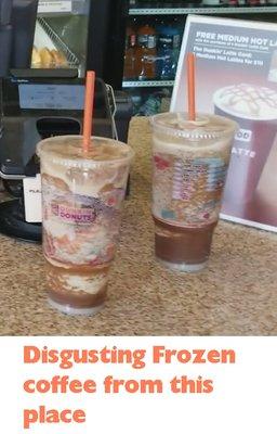 Under prepared bitter frozen coffee from this place.  Yuck.