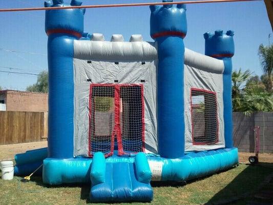 We have a large variety of bouncers, slides,obstacle courses and dunk tanks