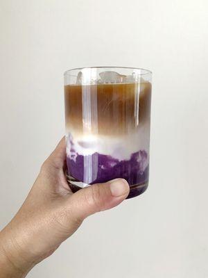 Ube Iced Coffee - Filipino purple yam syrup with cold brew.