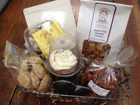 Gift baskets filled with gluten free treats are available.