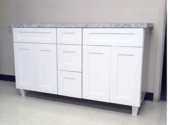 White Shaker Vanity - Can be custom made to you own style of door and color!