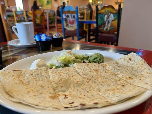 Cheese Quesadilla ($8.99) +Add Green Chiles ($.99)