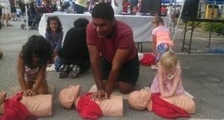 People of all ages learning CPR