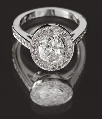 Custom made diamond engagement ring