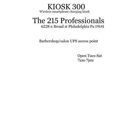 Barbershop/salon UPS access point

T/W/TH/F/S 7 AM-7 PM