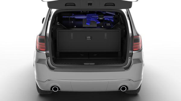 The LOFT Weapon and Electronics Storage Compartment shown in Dodge Durango