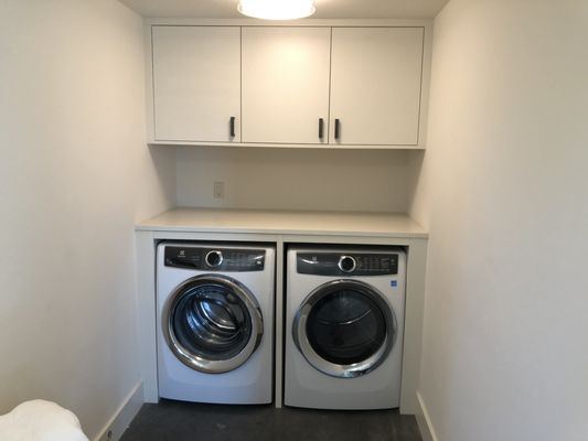 Laundry room cabinets.