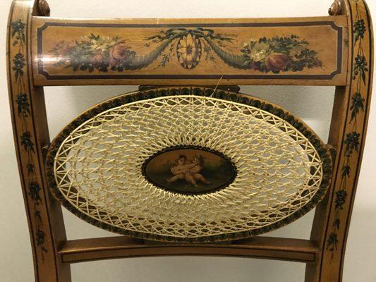 Adams Period  Elliptical Hand Caned Back with Medallion