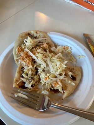 Pupusas de revuelta and bean and cheese