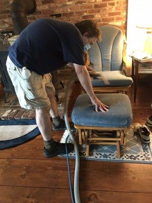 Cleaning 40 yr old herculon chair pads for refreshed glider rocker/ottoman