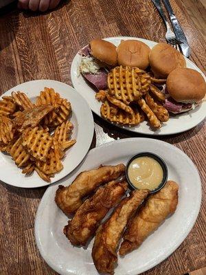 Chicken Tenders French Fries, Ruben Reuben Slider