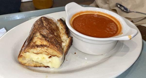 Grilled Cheese Sandwich and roasted tomato soup