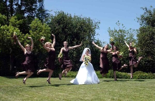 Jumping Bride's Maids