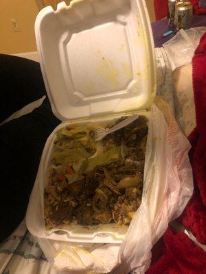 Curry goat clearly not worth $20  Yea I will prefer the Caribbean spot across the street next time.