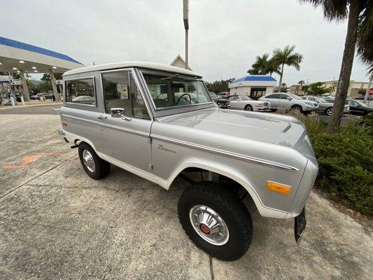 Beautiful Bronco outside.