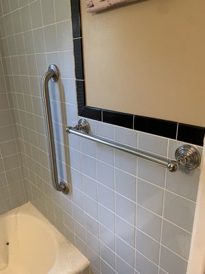 Grab bar and towel rack installation