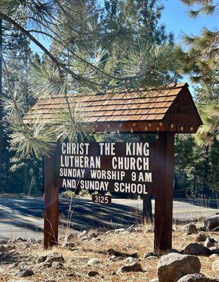 Identifying sign out front by the road