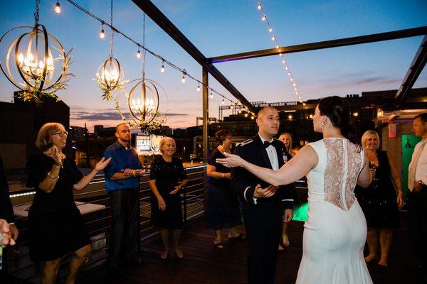 A stunning rooftop reception in San Francisco, California.