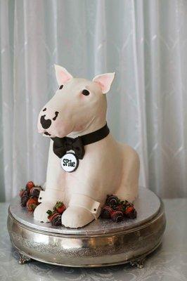 Our groom's cake made to look exactly like our dog.