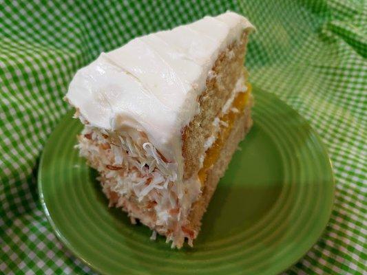 Coastal Coconut - light coconut cake with sweet roasted pineapple filling