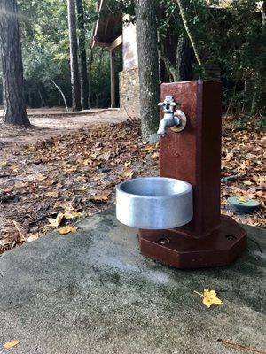 Doggie Water Fountain (they also provide pet waste bags)