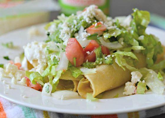 Chicken Flautas served w/ Homemade pepper jelly