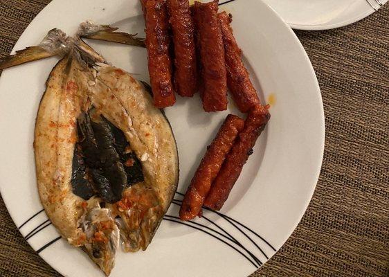 fish & sweet pork from the freezer aisle