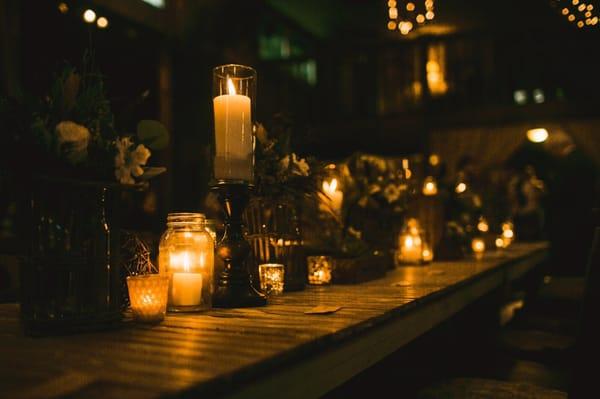 Rosenacker wedding beautiful candlelit table scape