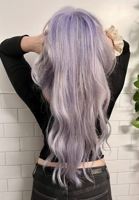 Hair by Samantha! I'm usually platinum blonde but asked her to do purple this time :) faded out beautifully back to blonde