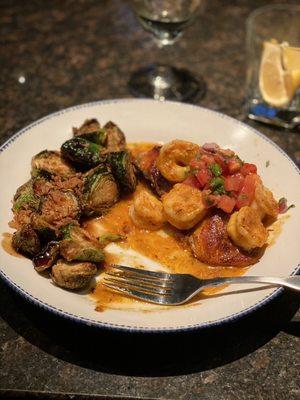 Salmon New Orleans (Half) with Crispy Brussel Sprouts