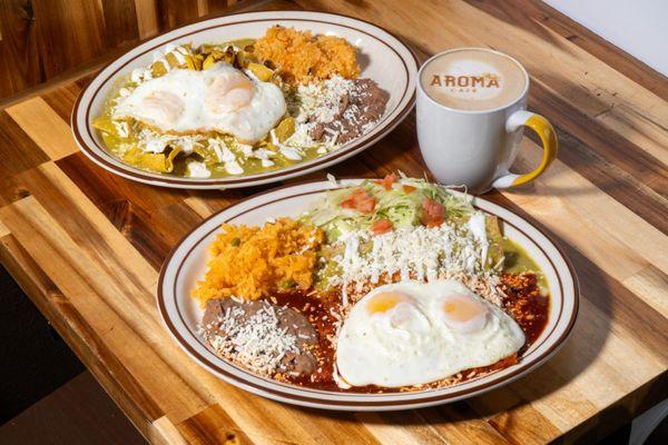 Chilaquiles and Mixtecas Enchiladas