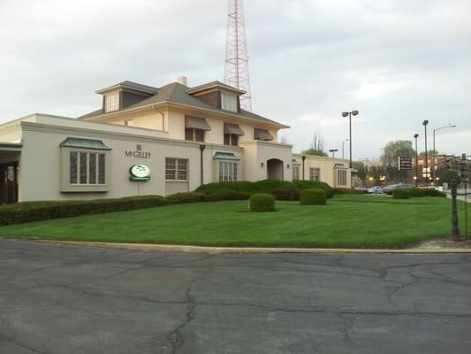 The front of the funeral home.