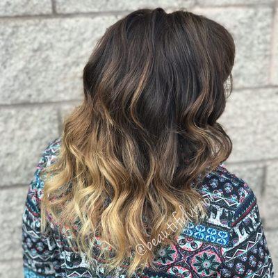 Rich warm ombré and balayage by Karesha