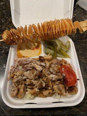 Chicken shawarma plate with Tornado potatoe