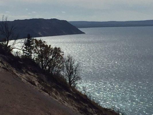 View from Sleeping bear dunes National Lake shore.