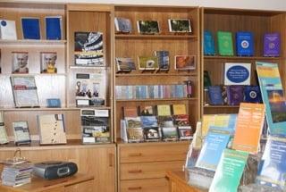 The stock offers a variety of Bible study materials, CDs, kids material, and books about and written by Mary Baker Eddy.